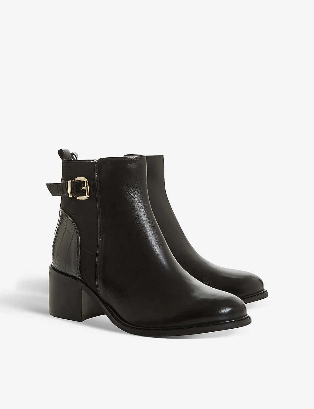 DUNE Poetics Buckle-detail Leather Ankle Boots For Womens Black-leather 5 DUNE Poetics Buckle-detail Leather Ankle Boots For Womens Black-leather - Image 3