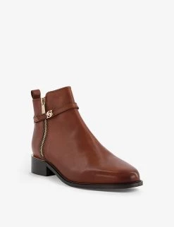 DUNE Pap Branded-strap Zipped Leather Ankle Boots For Womens Tan-leather -Dune London Sales Store unnamed file 1784