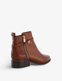 DUNE Pap Branded-strap Zipped Leather Ankle Boots For Womens Tan-leather -Dune London Sales Store unnamed file 1785