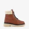 DUNE Pattons Shearling-trimmed Lace-up Leather Hiker Boots For Womens Tan-leather -Dune London Sales Store unnamed file 1792