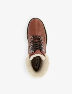 DUNE Pattons Shearling-trimmed Lace-up Leather Hiker Boots For Womens Tan-leather 8 DUNE Pattons Shearling-trimmed Lace-up Leather Hiker Boots For Womens Tan-leather -Dune London Sales Store unnamed file 1793