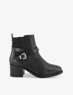 DUNE Poet Croc-effect Heeled Leather Ankle Boots For Womens Black-leather Mix -Dune London Sales Store unnamed file 1806