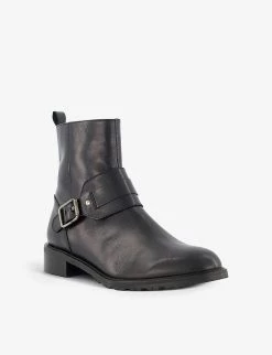 DUNE Peptide Buckle-detail Leather Ankle Boots For Womens Black-leather -Dune London Sales Store unnamed file 1809