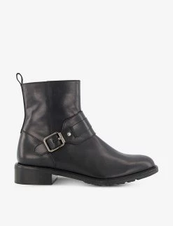 DUNE Peptide Buckle-detail Leather Ankle Boots For Womens Black-leather -Dune London Sales Store unnamed file 1811
