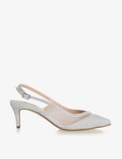 DUNE Dillia Mesh-panel Glittered Slingback Courts Silver-fabric -Dune London Sales Store unnamed file 1816