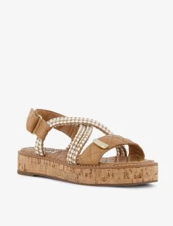 DUNE Latina Rope And Faux-leather Flatform Sandals For Womens Camel-leather -Dune London Sales Store unnamed file 1819