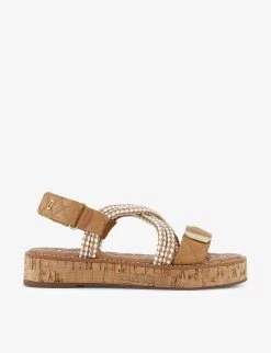 DUNE Latina Rope And Faux-leather Flatform Sandals For Womens Camel-leather -Dune London Sales Store unnamed file 1821