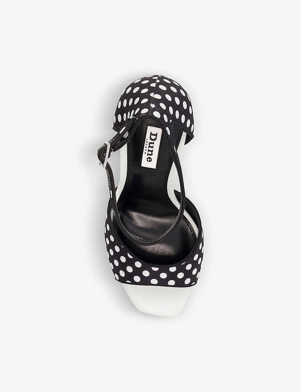 DUNE Mango Polka-dot Woven Heels For Womens Black White-fabric 4 DUNE Mango Polka-dot Woven Heels For Womens Black White-fabric - Image 2
