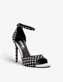 DUNE Mango Polka-dot Woven Heels For Womens Black White-fabric 9 DUNE Mango Polka-dot Woven Heels For Womens Black White-fabric -Dune London Sales Store unnamed file 184