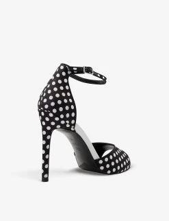 DUNE Mango Polka-dot Woven Heels For Womens Black White-fabric 10 DUNE Mango Polka-dot Woven Heels For Womens Black White-fabric -Dune London Sales Store unnamed file 185