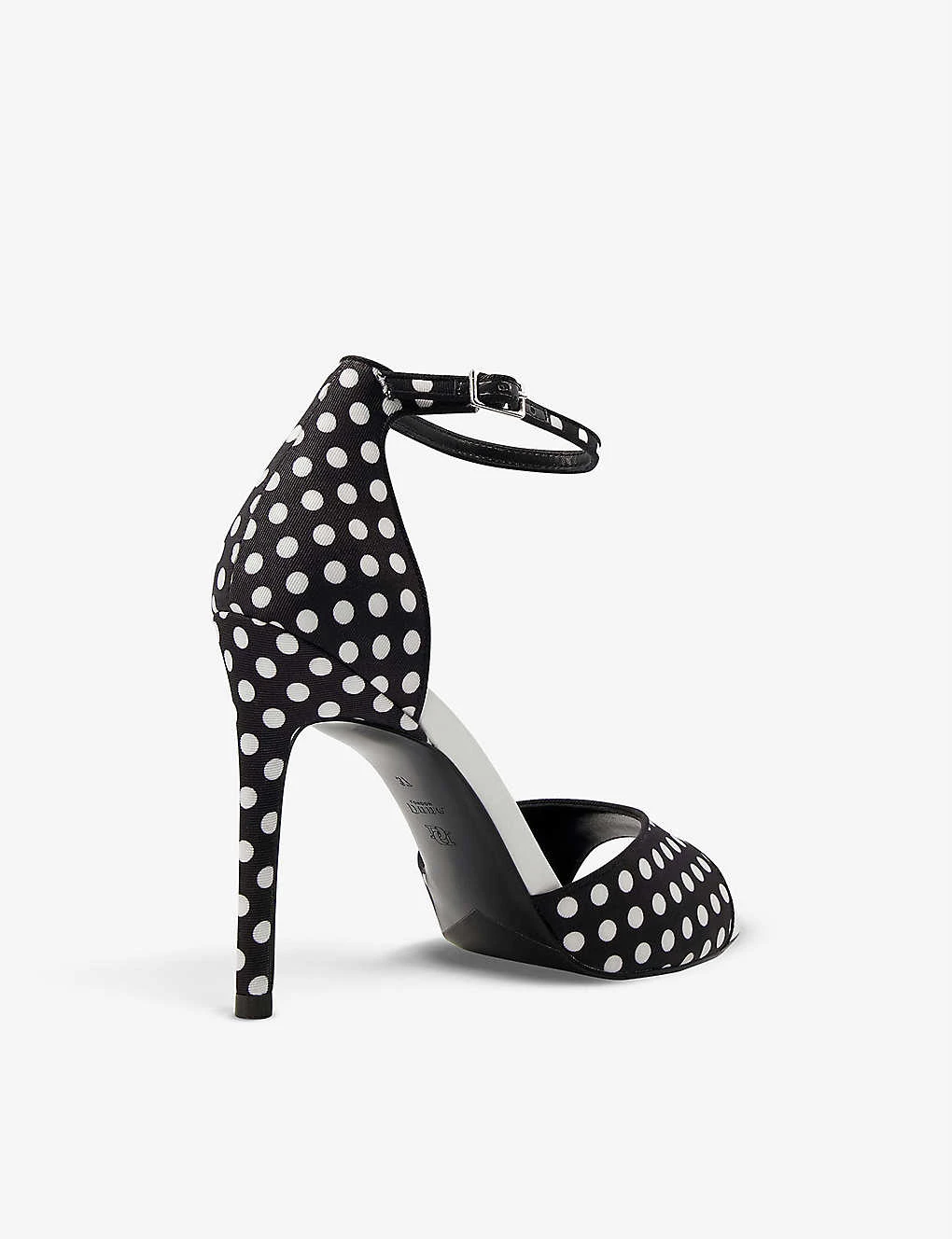 DUNE Mango Polka-dot Woven Heels For Womens Black White-fabric 6 DUNE Mango Polka-dot Woven Heels For Womens Black White-fabric - Image 4