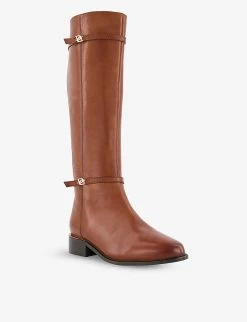 DUNE Tap Leather Riding Boots For Womens Tan-leather -Dune London Sales Store unnamed file 1854
