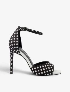DUNE Mango Polka-dot Woven Heels For Womens Black White-fabric 11 DUNE Mango Polka-dot Woven Heels For Womens Black White-fabric -Dune London Sales Store unnamed file 186