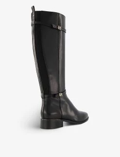 DUNE Tap Leather Panel Riding Boots For Womens Black-leather -Dune London Sales Store unnamed file 1860