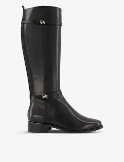DUNE Tap Leather Panel Riding Boots For Womens Black-leather -Dune London Sales Store unnamed file 1861