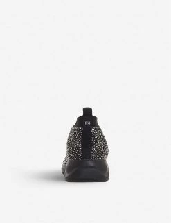 DUNE Hot Fix Embellished Knit Sock Trainers For Womens Black / Black Synthetic -Dune London Sales Store unnamed file 1865