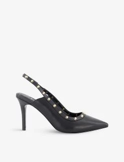 DUNE Corale Studded Slingback Faux Leather Court Shoes For Womens Black-synthetic -Dune London Sales Store unnamed file 1880