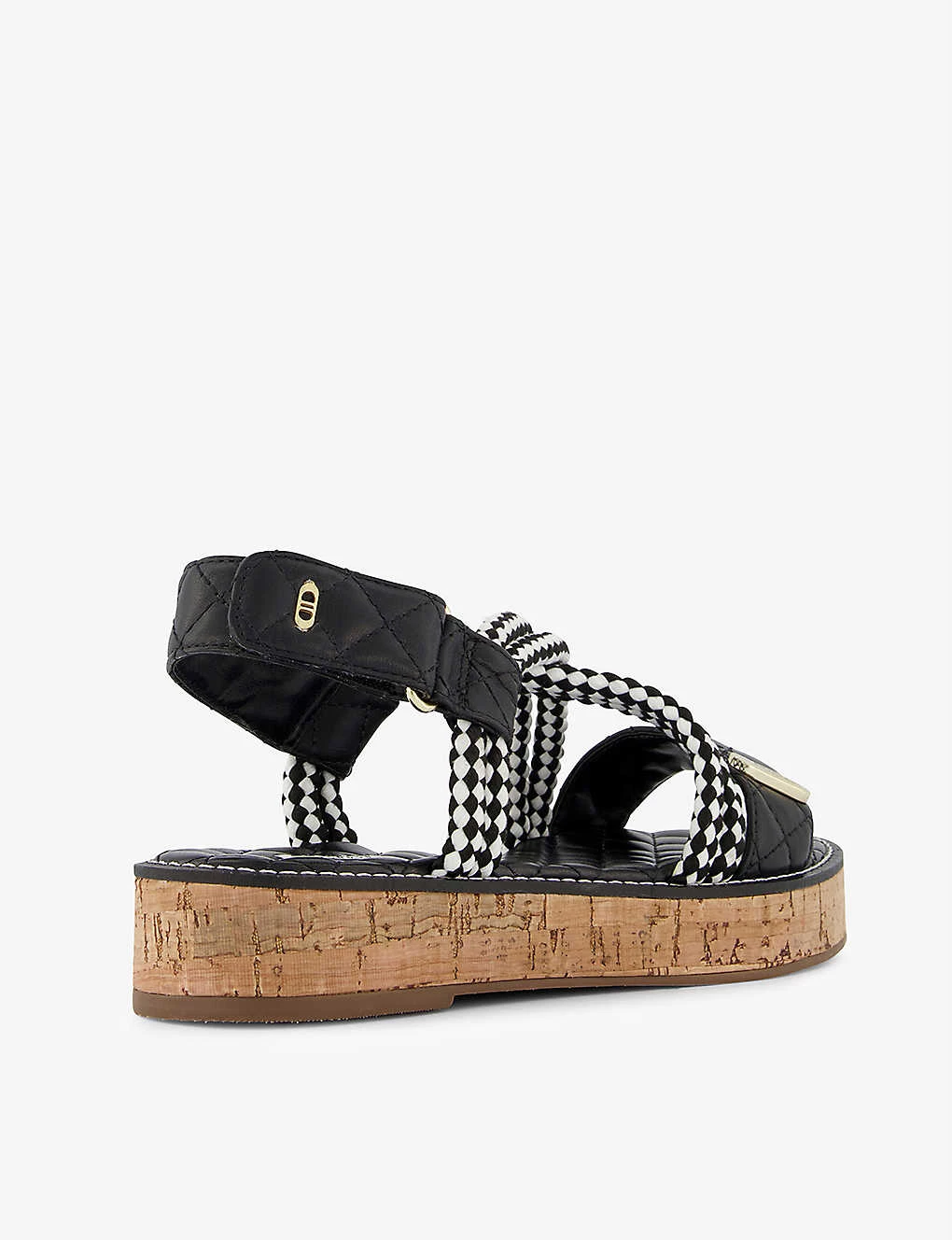 DUNE Latina Rope And Faux-leather Flatform Sandals For Womens Black-leather 6 DUNE Latina Rope And Faux-leather Flatform Sandals For Womens Black-leather - Image 4