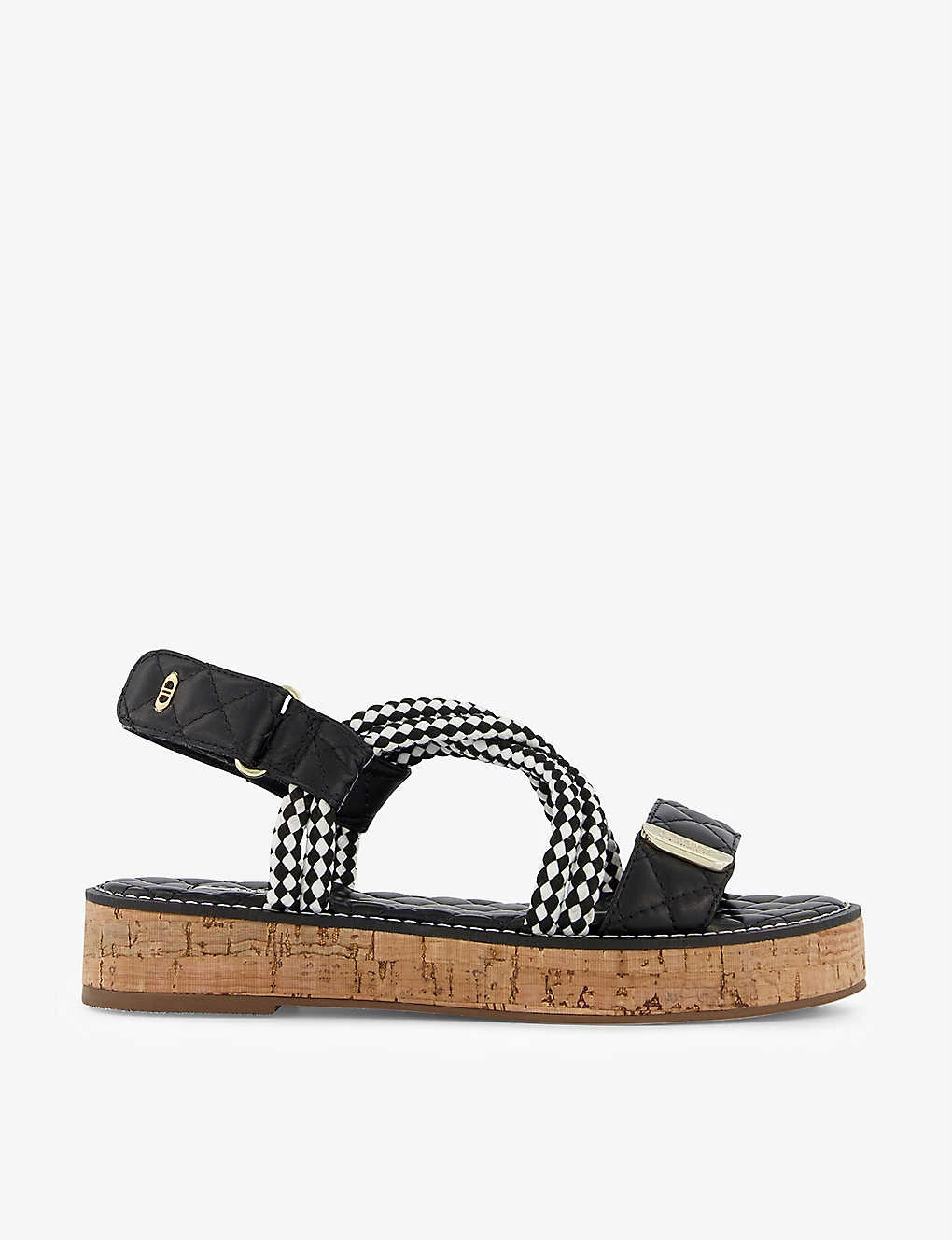 DUNE Latina Rope And Faux-leather Flatform Sandals For Womens Black-leather 7 DUNE Latina Rope And Faux-leather Flatform Sandals For Womens Black-leather - Image 5