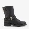 DUNE Panthers Buckle-detail Leather Biker Boots For Womens Black-plain Leather -Dune London Sales Store unnamed file 1917