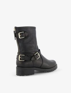 DUNE Panthers Buckle-detail Leather Biker Boots For Womens Black-plain Leather -Dune London Sales Store unnamed file 1920