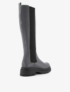 DUNE Tempas Knee-high Leather Chelsea Boots For Womens Grey-leather -Dune London Sales Store unnamed file 1925