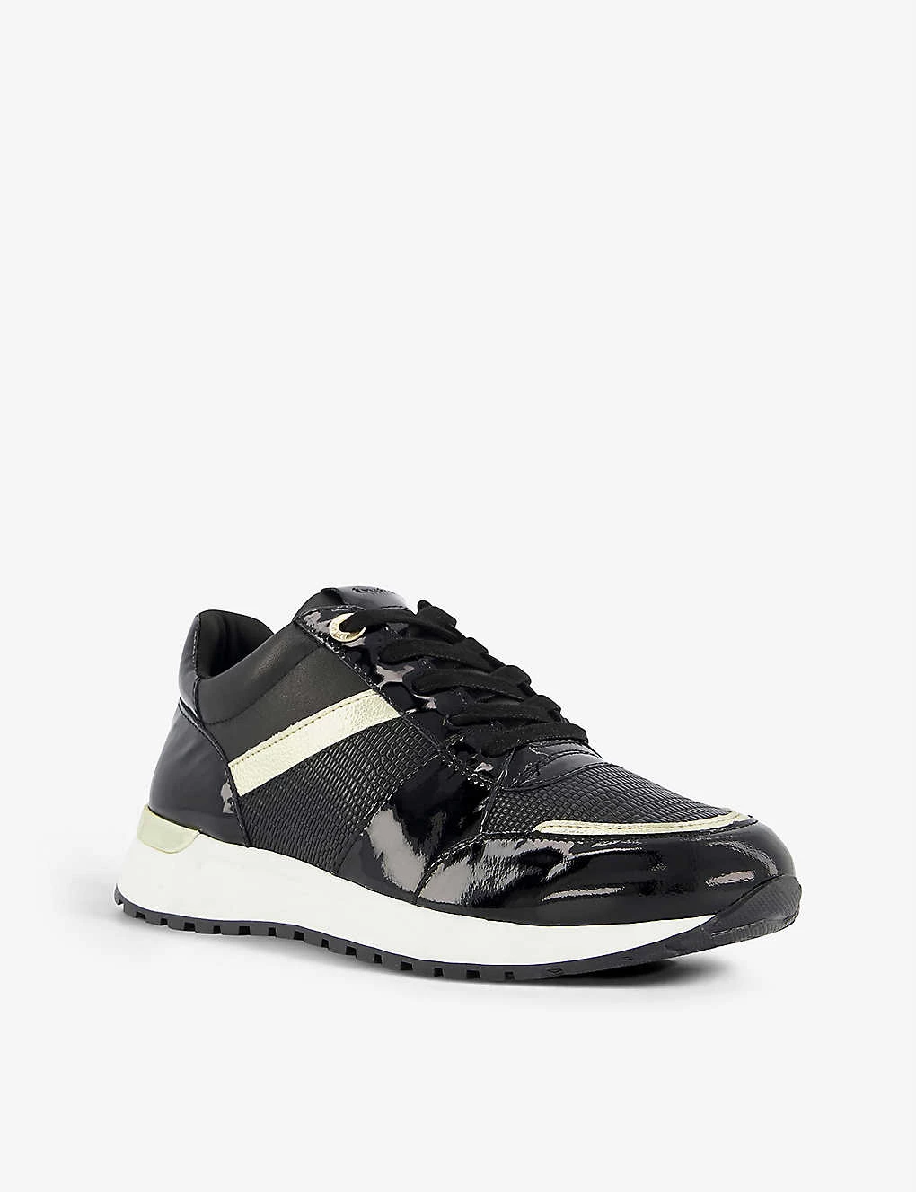DUNE Effort Contrast Panelled Leather Trainers For Womens Black-leather Mix 5 DUNE Effort Contrast Panelled Leather Trainers For Womens Black-leather Mix - Image 3