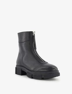 DUNE Path Chunky-soled Zip-up Leather Ankle Boots For Womens Black-leather 9 DUNE Path Chunky-soled Zip-up Leather Ankle Boots For Womens Black-leather -Dune London Sales Store unnamed file 1939