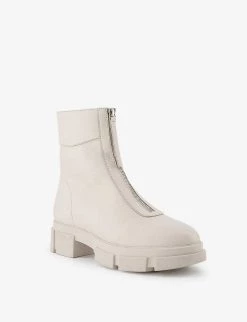 DUNE Path Chunky-soled Zip-up Leather Ankle Boots For Womens Ecru-leather -Dune London Sales Store unnamed file 1949