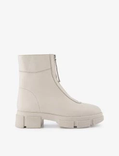 DUNE Path Chunky-soled Zip-up Leather Ankle Boots For Womens Ecru-leather -Dune London Sales Store unnamed file 1951