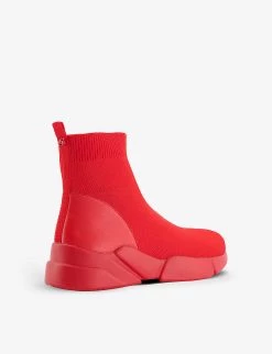 DUNE High-top Knitted Trainers For Womens Red-fabric -Dune London Sales Store unnamed file 1960