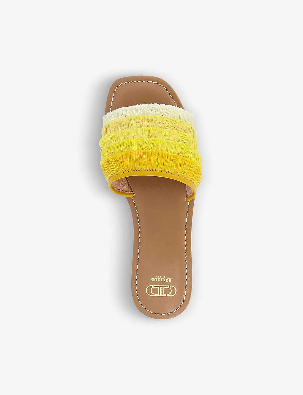 DUNE Lemoney Fringed Woven Sliders For Womens Yellow-fabric 4 DUNE Lemoney Fringed Woven Sliders For Womens Yellow-fabric - Image 2
