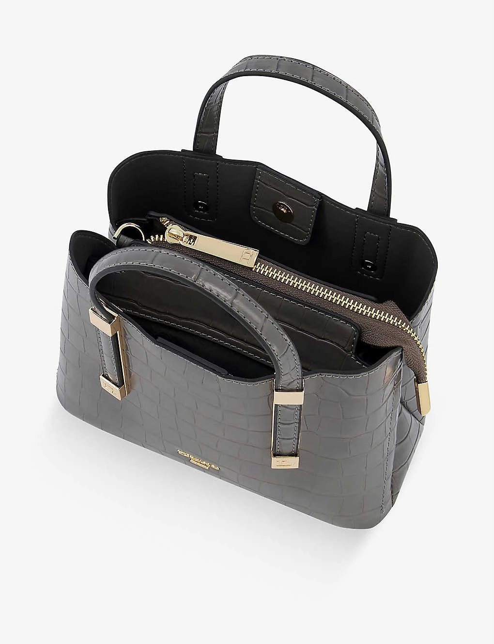 DUNE Dinkydorrie Crocodile-embossed Faux-leather Tote Bag For Womens Grey-croc Synthetic 4 DUNE Dinkydorrie Crocodile-embossed Faux-leather Tote Bag For Womens Grey-croc Synthetic - Image 2