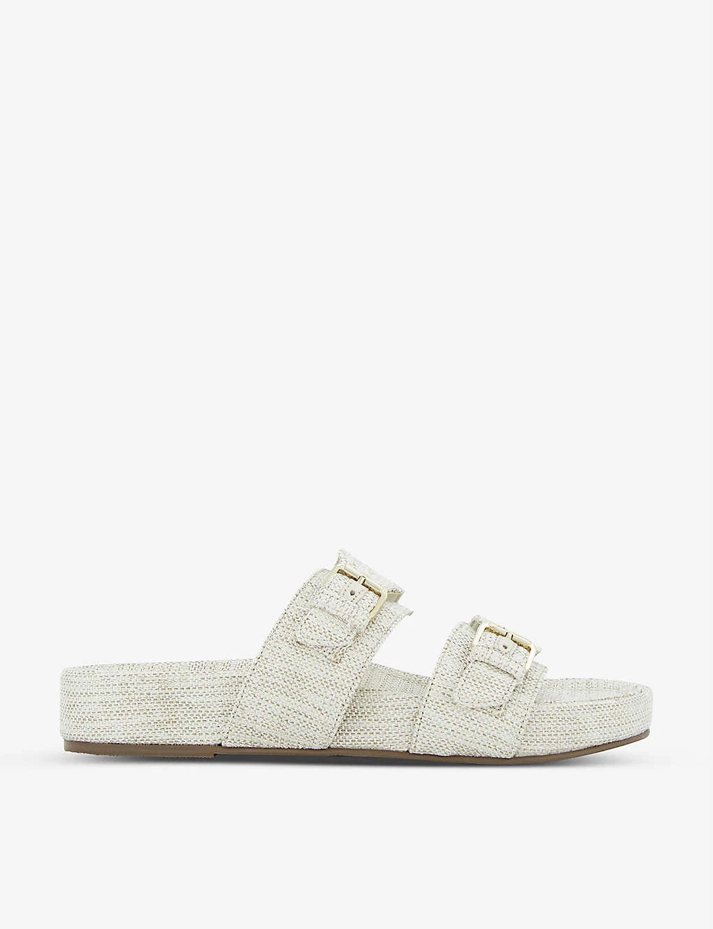 DUNE Loren Two-part Buckle Sandals For Womens Natural-canvas 3 DUNE Loren Two-part Buckle Sandals For Womens Natural-canvas