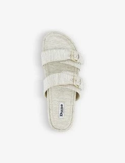 DUNE Loren Two-part Buckle Sandals For Womens Natural-canvas 8 DUNE Loren Two-part Buckle Sandals For Womens Natural-canvas -Dune London Sales Store unnamed file 1988