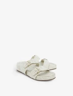 DUNE Loren Two-part Buckle Sandals For Womens Natural-canvas 9 DUNE Loren Two-part Buckle Sandals For Womens Natural-canvas -Dune London Sales Store unnamed file 1989