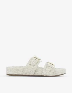 DUNE Loren Two-part Buckle Sandals For Womens Natural-canvas 11 DUNE Loren Two-part Buckle Sandals For Womens Natural-canvas -Dune London Sales Store unnamed file 1991