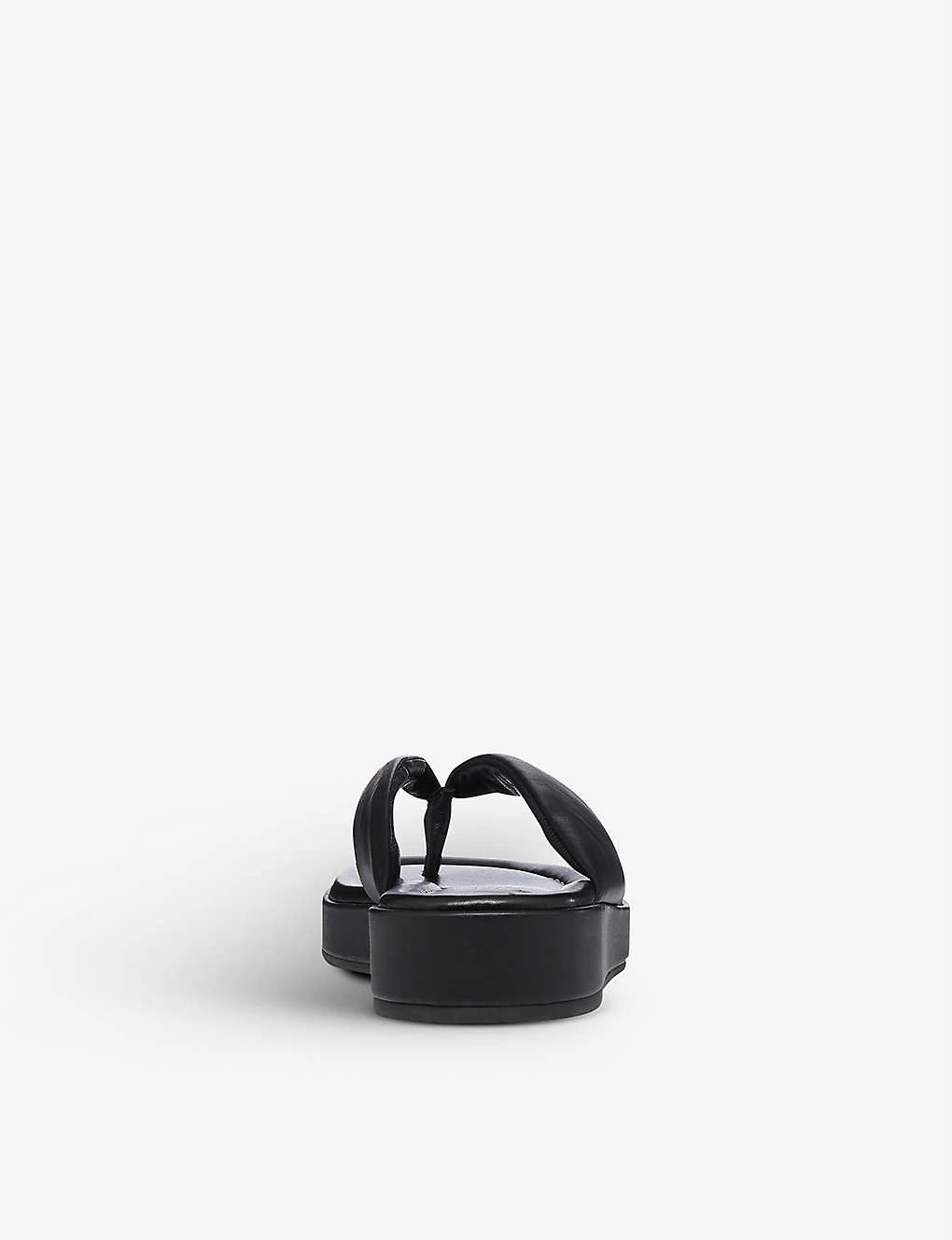 DUNE Longisland Padded-toe Flatform Sandals For Womens Black-leather 6 DUNE Longisland Padded-toe Flatform Sandals For Womens Black-leather - Image 4