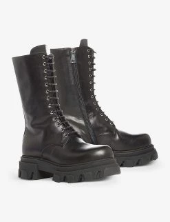 DUNE Roshi Chunky Sole Leather Biker Boots For Womens Black-leather -Dune London Sales Store unnamed file 2024