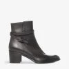 DUNE Patti Leather Ankle Boots For Womens Black-leather