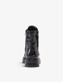 DUNE Phase Crocodile-embossed Leather Boots For Womens Black-croc Print Leather -Dune London Sales Store unnamed file 2040