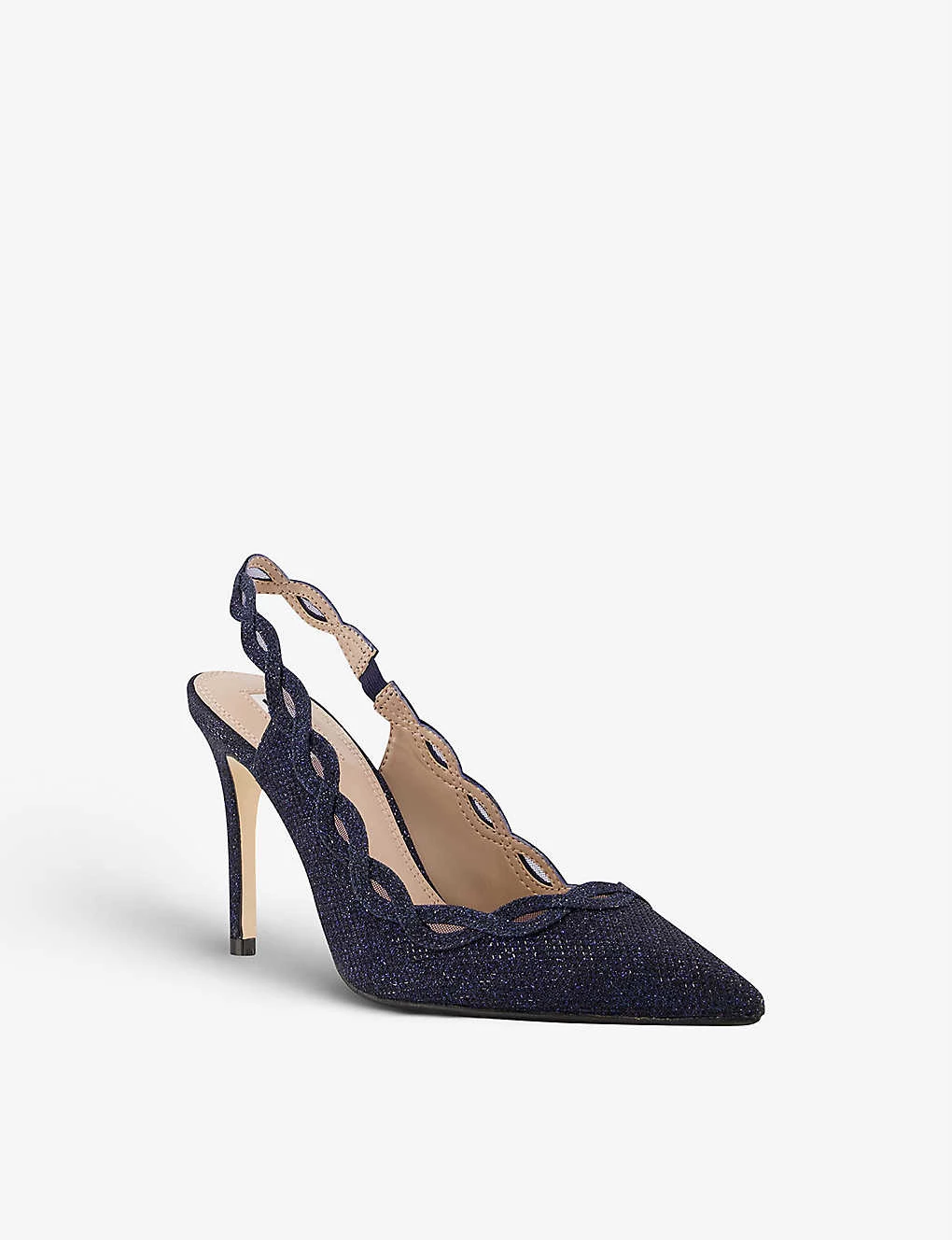 DUNE Dollys Metallic Woven Courts For Womens Navy-fabric 5 DUNE Dollys Metallic Woven Courts For Womens Navy-fabric - Image 3