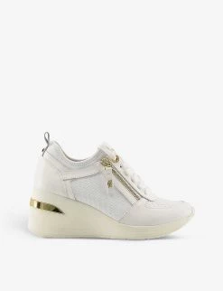 DUNE Eilin Panelled Leather Wedge-heel Trainers For Womens White-leather Mix 11 DUNE Eilin Panelled Leather Wedge-heel Trainers For Womens White-leather Mix -Dune London Sales Store unnamed file 219
