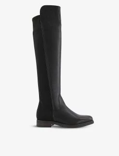 DUNE Tropic Leather Over-the-knee Stretch Boots For Womens Black-leather 11 DUNE Tropic Leather Over-the-knee Stretch Boots For Womens Black-leather -Dune London Sales Store unnamed file 224