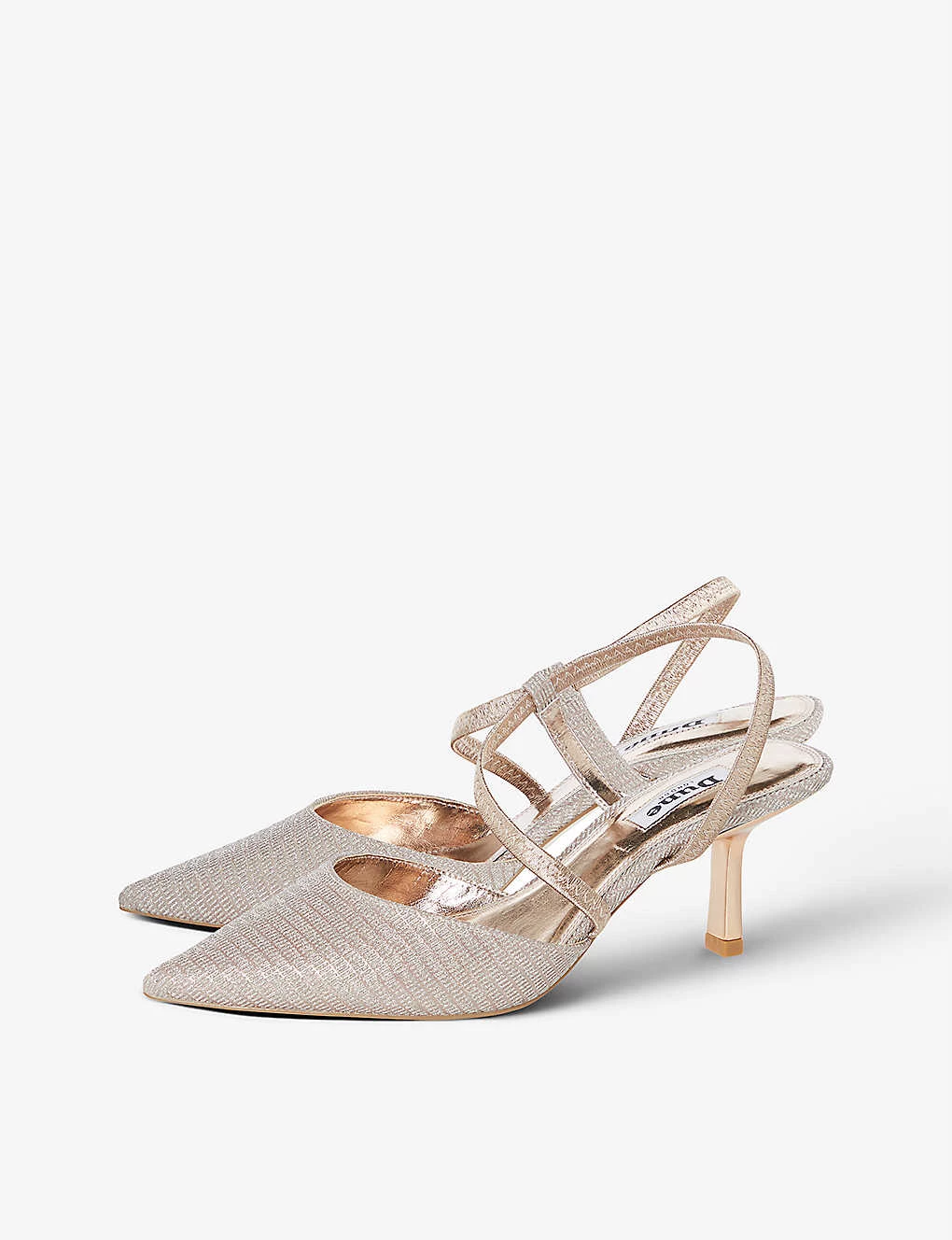 DUNE Colombia Pointed-toe Woven Courts For Womens Rose Gold-fabric 5 DUNE Colombia Pointed-toe Woven Courts For Womens Rose Gold-fabric - Image 3