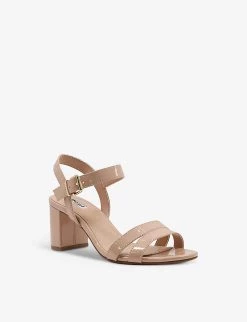 DUNE Merisa Block-heel Patent Faux-leather Sandals For Womens Nude-patent Synthetic -Dune London Sales Store unnamed file 257