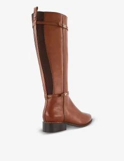DUNE Tap Double-buckle Knee-high Leather Riding Boots For Womens Tan-leather 10 DUNE Tap Double-buckle Knee-high Leather Riding Boots For Womens Tan-leather -Dune London Sales Store unnamed file 263
