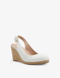 DUNE Codi Slingback Espadrille-wedge Leather Sandals For Womens White-leather 9 DUNE Codi Slingback Espadrille-wedge Leather Sandals For Womens White-leather -Dune London Sales Store unnamed file 267