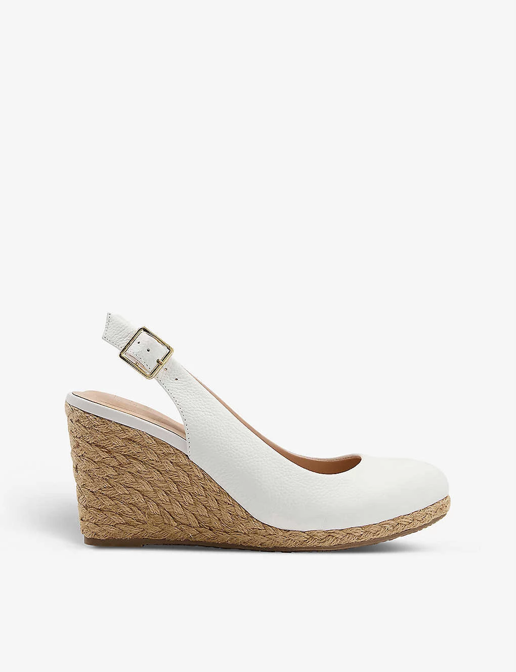 DUNE Codi Slingback Espadrille-wedge Leather Sandals For Womens White-leather 7 DUNE Codi Slingback Espadrille-wedge Leather Sandals For Womens White-leather - Image 5