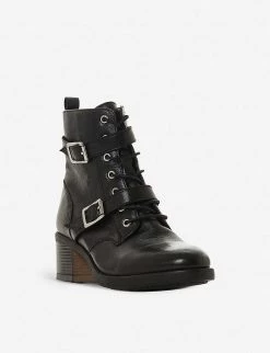 DUNE Paxtone Buckled Leather Boots For Womens Black-leather -Dune London Sales Store unnamed file 277